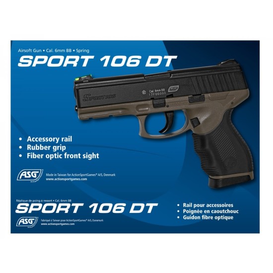 ASG Sport 106 DT Yaylı Airsoft Tabanca 6 mm ASG Sport 106 DT Yaylı Airsoft Tabanca 6 mm
