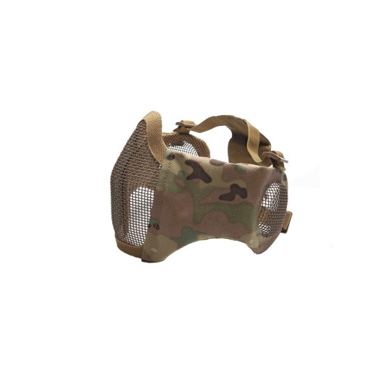 Airsoft Multicam Demir Hasır Yüz ve Kulak Koruma Maskesi