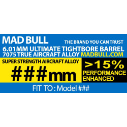Madbull ULTIMATE 6.01mm 7075 Hassas Alüminyum 363mm Namlu Madbull ULTIMATE 6.01mm 7075 Hassas Alüminyum 363mm Namlu
