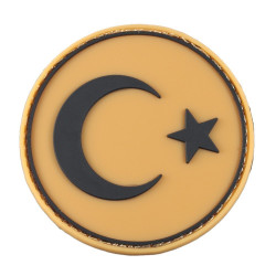 Plastik Pathc Yuvarlak Türk Bayrağı 3D 