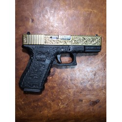 İkinci El Airsoft Tabanca WE Glock 19 Gen3 Ivory Gravür işlemeli WE-G003BOX-FP