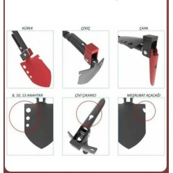 Katlanır Kürek Kazma Multitools Kamp Seti Katlanır Kürek Kazma Multitools Kamp Seti