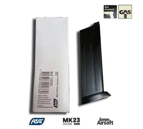 ASG MK23 Airsoft Tabanca  GAS Yedek Şarjör 14765