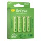 GP Batteries ReCyko 2700 AA Kalem Ni-MH Şarjlı Pil, 1.2 Volt, 4’lü Kart