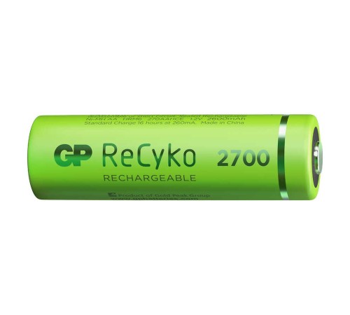 GP Batteries ReCyko 2700 AA Kalem Ni-MH Şarjlı Pil, 1.2 Volt, 4’lü Kart
