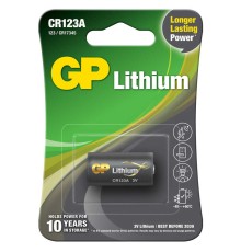 GP Batteries GPCr123A Dl123A/Cr123A Boy Lityum Pil, 3 Volt, Tekli Kart