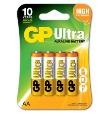 GP Batteries GP15AU Ultra Alkalin Lr6/E91/AA Kalem Pil, 1.5 Volt, 4′lü Kart