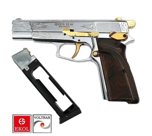 EKOL S66 P. Beyaz Altın İşlemeli Havalı Tabanca
