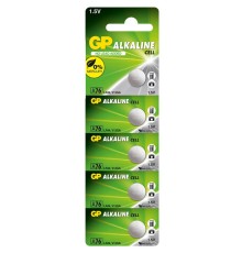 GP Batteries GPA76 LR44/A76/V13GA/AG13 Boy Alkalin Düğme Pil, 1.5 Volt, 5’li Kart