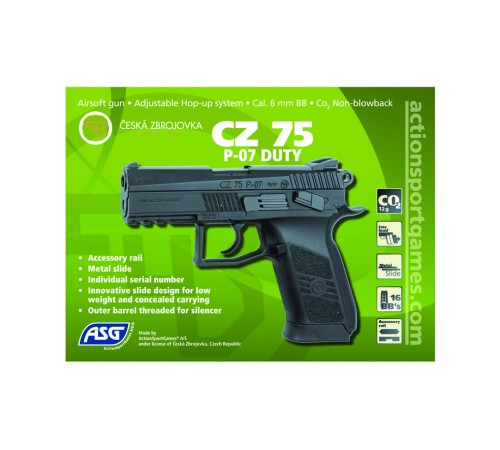 CZ-75 P07 DUTY BLOWBACK Co2 Airsoft TABANCA