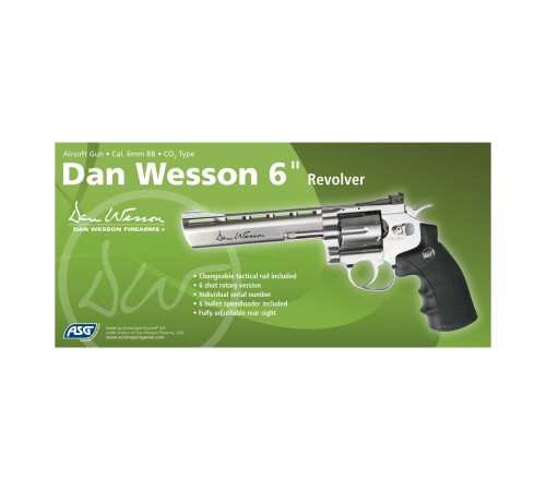 ASG Airsoft DAN-WESSON 6’’ REV. SILVER TOPLU CO2 Gazlı Airsoft Tabanca
