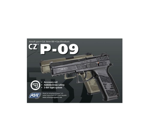 CZ P09 Siyah Green Gazlı Blowback Airsoft Tabanca