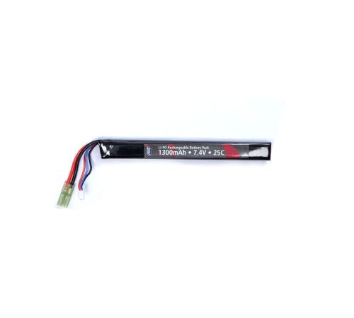 LiPo 7,4 volt 2S 1300 MAH 25C Çubuk Pil
