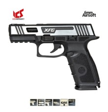 ASG ICS XFG Pistol GBB Airsoft Tabanca - Hairline Siyah/Gümüş