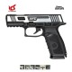 ASG ICS XFG Pistol GBB Airsoft Tabanca - Hairline Siyah/Gümüş