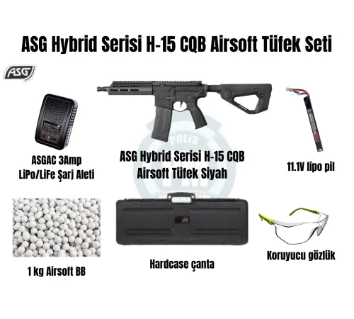 ASG Hybrid Serisi H-15 CQB Siyah Airsoft Tüfek Seti