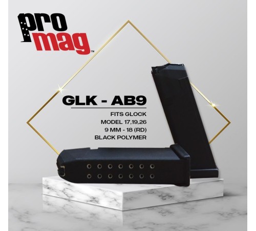 PROMAG Glock® Model 17, 19, & 26 9mm (18 Kapasite)