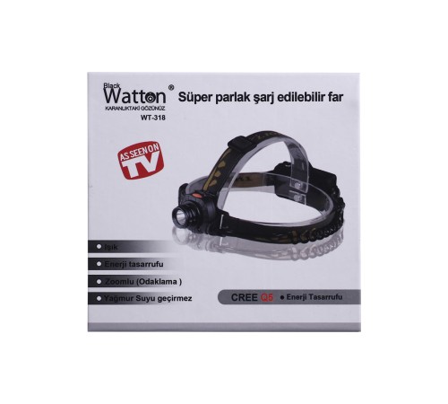 Sensörlü Şarjlı Kafa Lambası Watton Wt-318