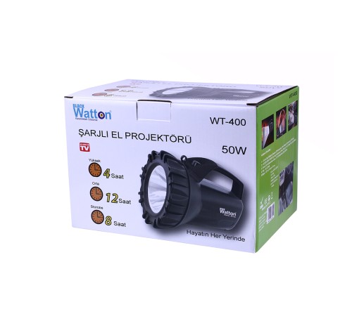 Şarjlı 50 W Büyük Fener Watton Wt-400