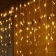 16 Saçaklı 4 mt Dekoratif 96 Led Işık Sarkıt Sarı Renk İp Perde