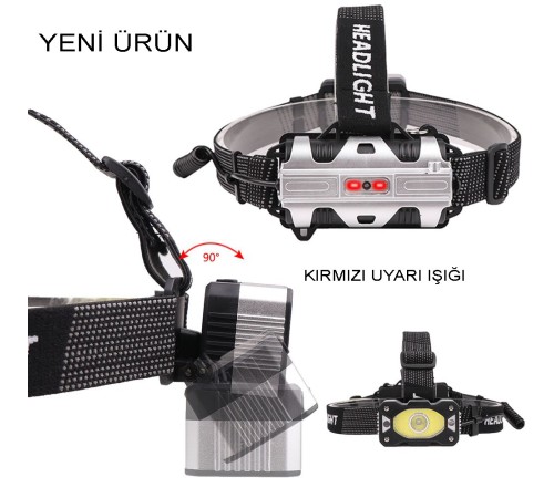 4 Modlu Sensörlü Şarjlı  Güçlü Kafa Lambası Watton Wt-248