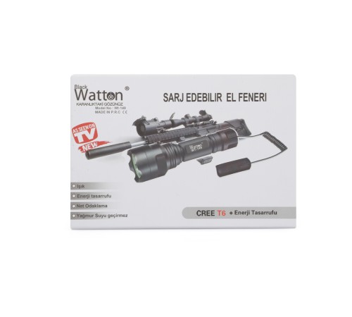 Güçlü Tüfek Aparat Uyumlu Şarjlı Fener Watton Wt-149