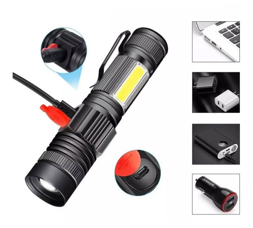 Geniş Açılı P50 Led Şarjlı EL Feneri Watton Wt-601