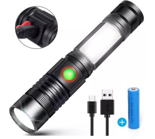Geniş Açılı P50 Led Şarjlı EL Feneri Watton Wt-601