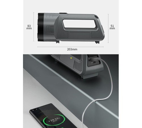 Güçlü Şarjlı Fener Masa Lambası Watton Wt-603