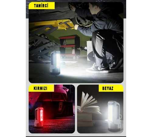 Güçlü Şarjlı Fener Masa Lambası Watton Wt-603