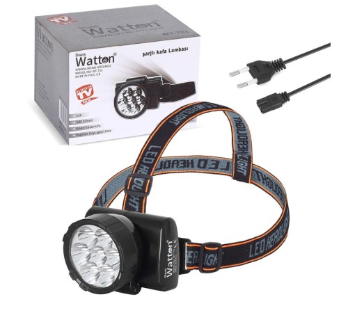 7 LEDLİ ŞARJLI BARET KAFA LAMBASI WATTON WT-701