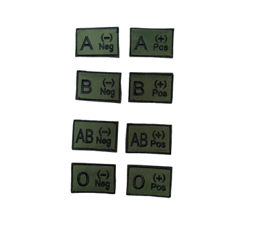 Haki Kumaş Kan Grubu Patch