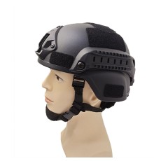 Siyah Askeri Taktik Mich 2000 Baş Koruması Airsoft Taktik Kask Kompozit Başlık & Miğfer