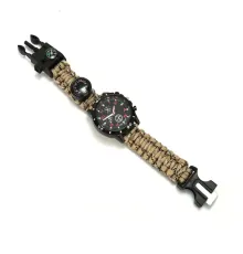 Paracord Bileklik Saat Bej Kamuflaj