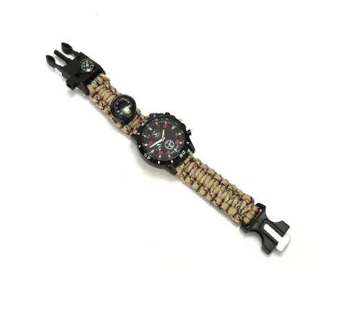 Paracord Bileklik Saat Bej Kamuflaj