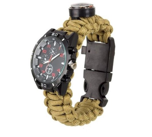 Paracord Bileklik Saat Tan Bej