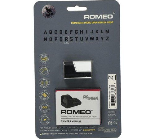 Sig Sauer Romeo Zero 1x24mm SpectraCoat Lens HD Lens Ultra Kompakt Mikro Refleks Dürbün