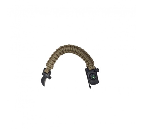 Paracord Bıçaklı & Pusulalı Çöl Rengi Survival Bileklik