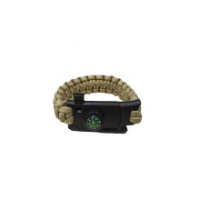 Paracord Bıçaklı & Pusulalı Çöl Rengi Survival Bileklik