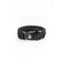 Paracord Bıçaklı & Pusulalı Siyah Survival Bileklik
