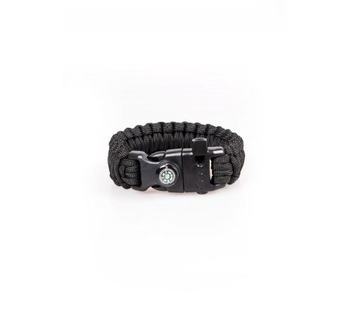 Paracord Bıçaklı & Pusulalı Siyah Survival Bileklik