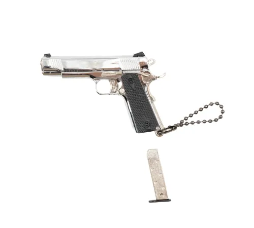 Nikel Colt 1911 Hareketli Anahtarlık