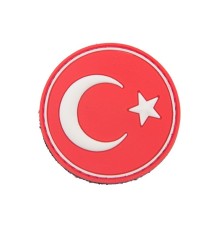 Türk Bayrağı Yuvarlak Silikon Patch Arma
