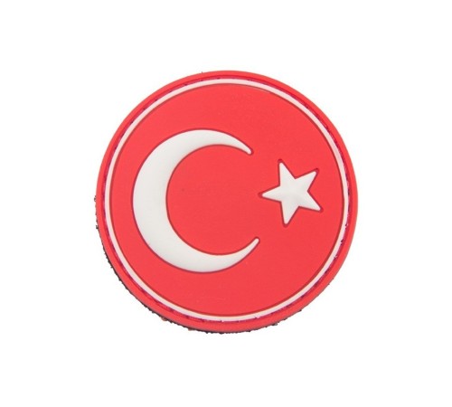 Türk Bayrağı Yuvarlak Silikon Patch Arma