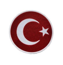 Yuvarlak Türk Bayrağı Kol Arması-Patch Yeni 3 Boyutlu