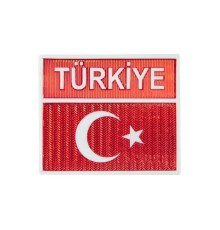 Türk Bayrağı Kol Arması Türkiye Yazılı Yeni 3 Boyutlu