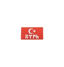 Göktürkçe Türk Yazılı Türk Bayrağı Silikon Patch