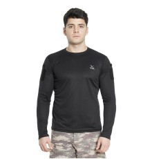 Vogel Tactical Uzun Kollu Yakasız Siyah Taktik Tşört