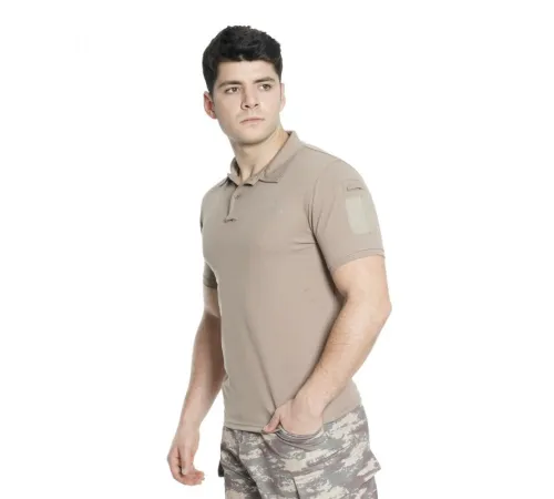 Vogel Kısa Kol Yakalı Bej Tşört