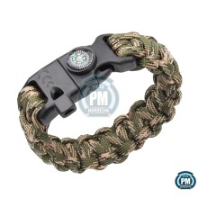 Paracord Bileklik Yeşil - Kahve Kamuflaj